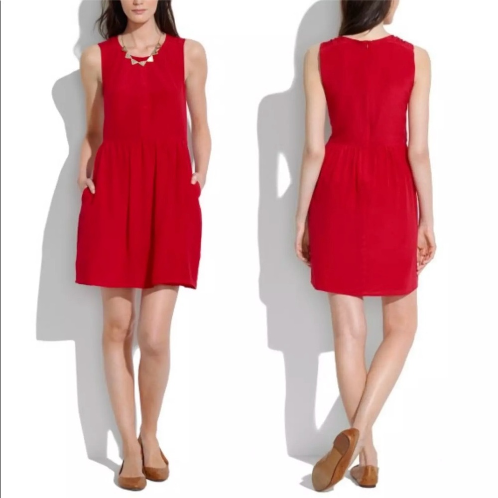 Madewell Shirred Silk Dress
